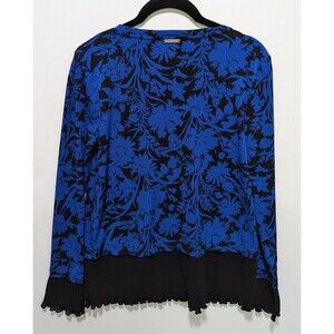 Michael By Michael Kors Small Petite Professional Blouse Long Sleeve Ruffle Hem